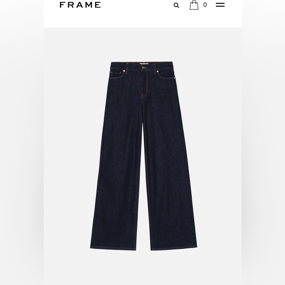 FRAME's 'Le Low Baggy' Dark Blue Wide-Leg Jeans, size 27-29